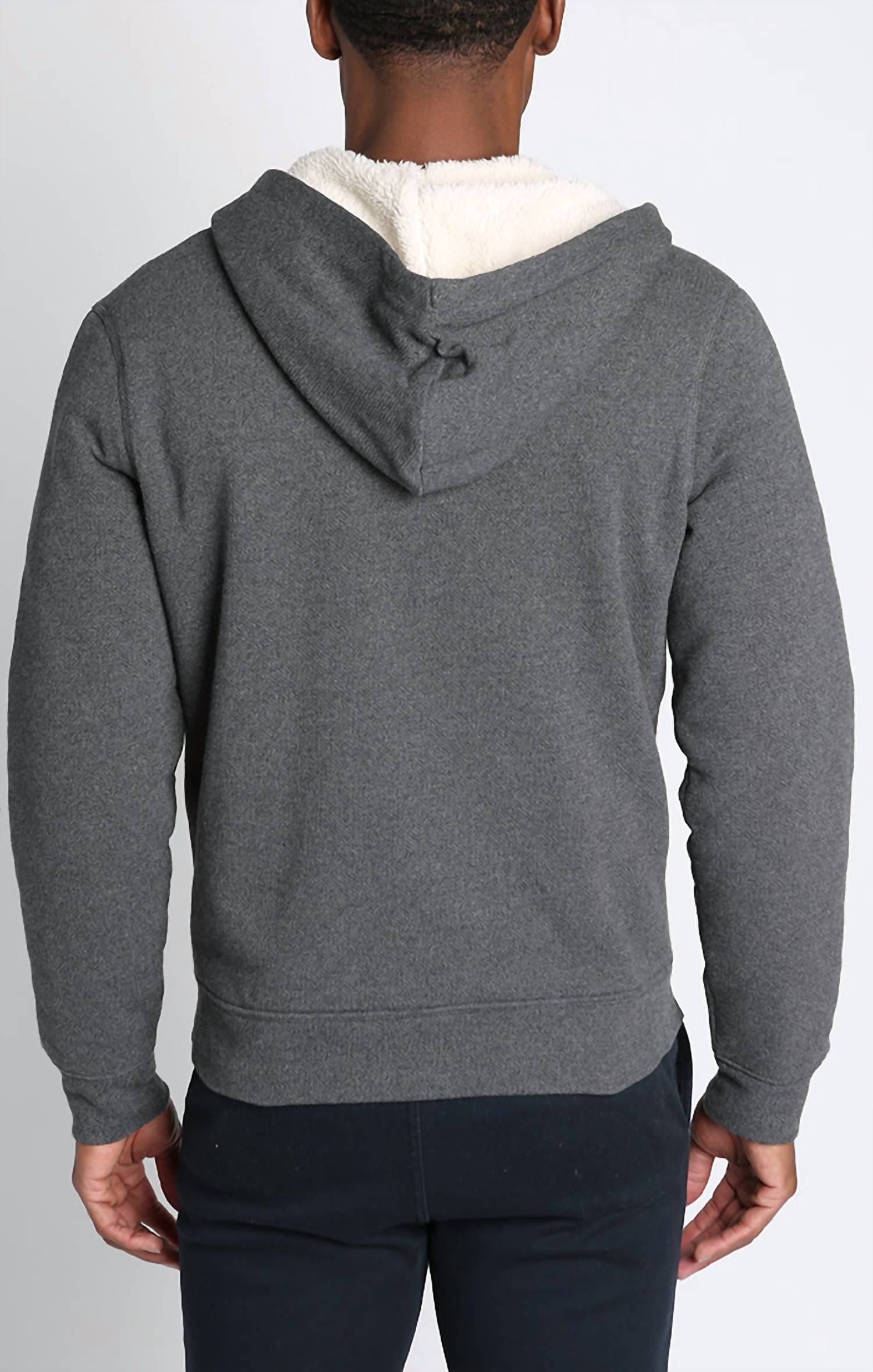 Jachs New York - Recycled Jacquard Sherpa Lined Full Zip Hoodie