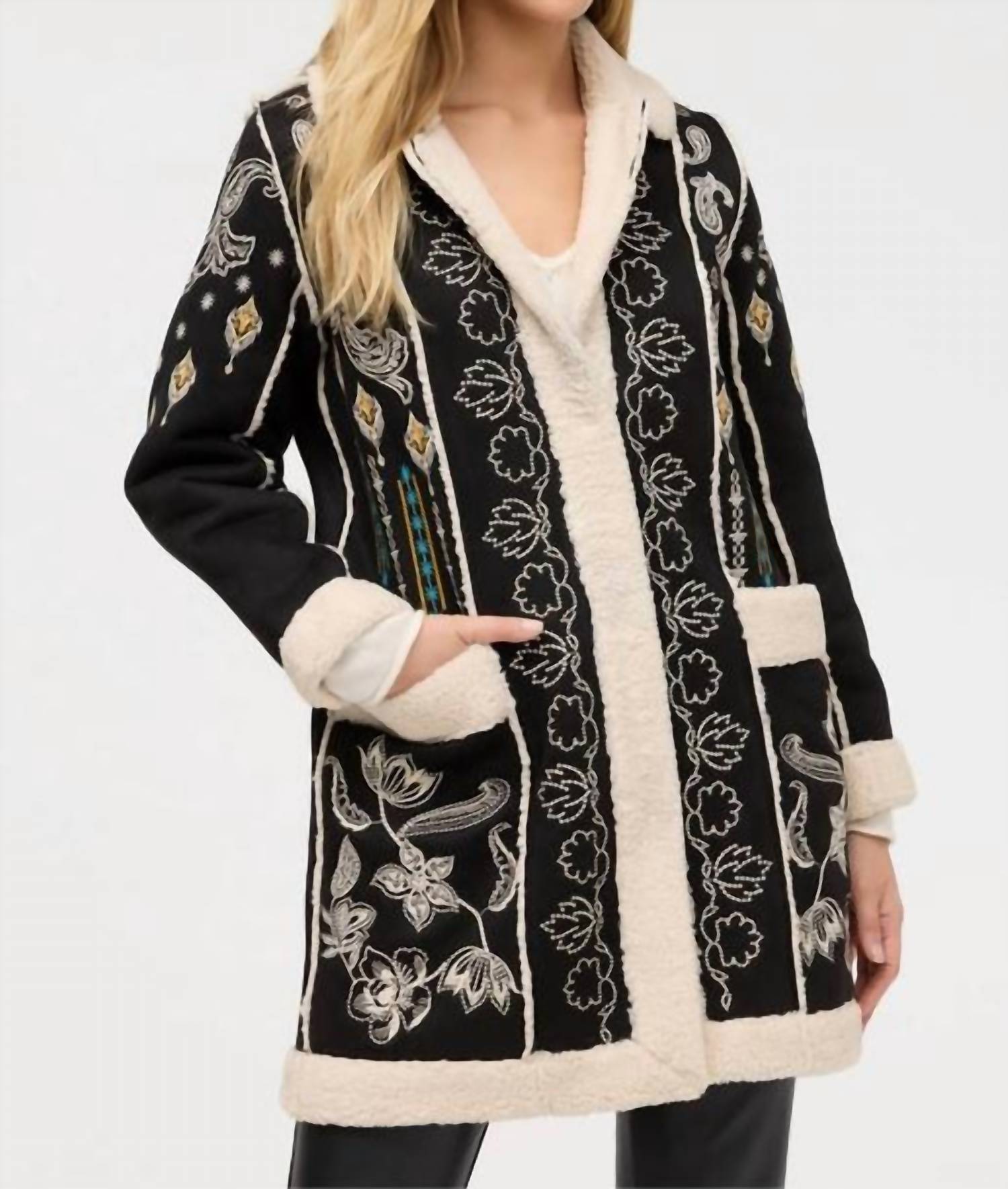 Johnny Was - CHEYENNE LORI FAUX SUEDE SHERPA JACKET