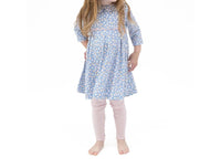 ANGEL DEAR Girl's Pleat Dress 3/4 Sleeve and Ribbed Leggings Set in calico - item - detail view