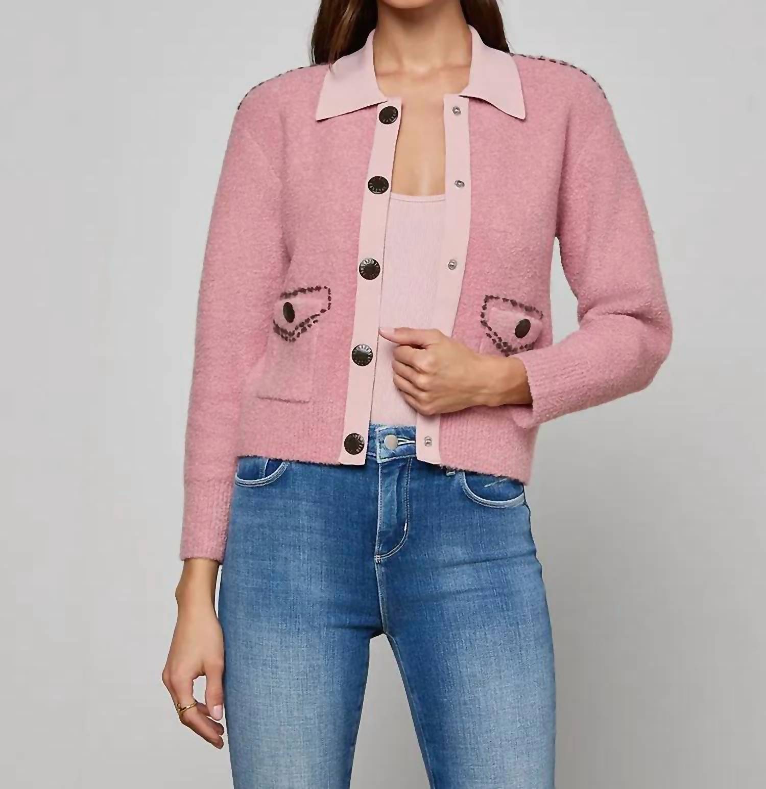 L'Agence - Poetry Stitch Crop Cardigan