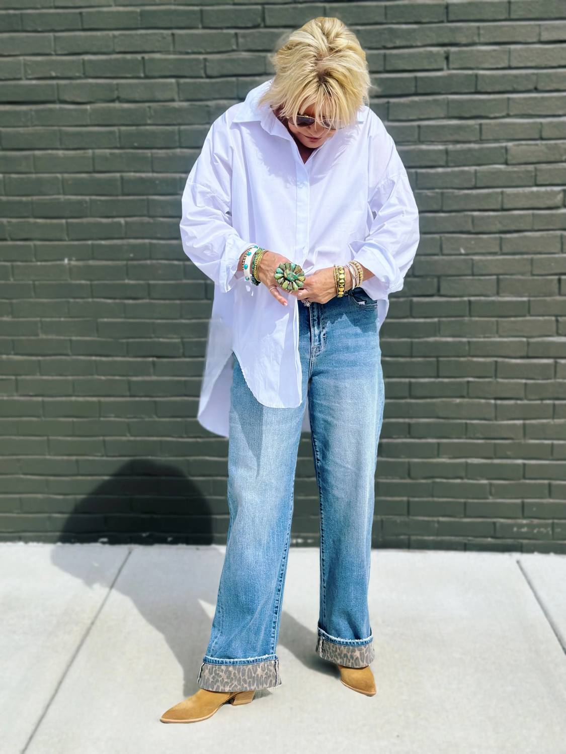 Hidden - Fearless Cheetah Cuff Straight Jeans