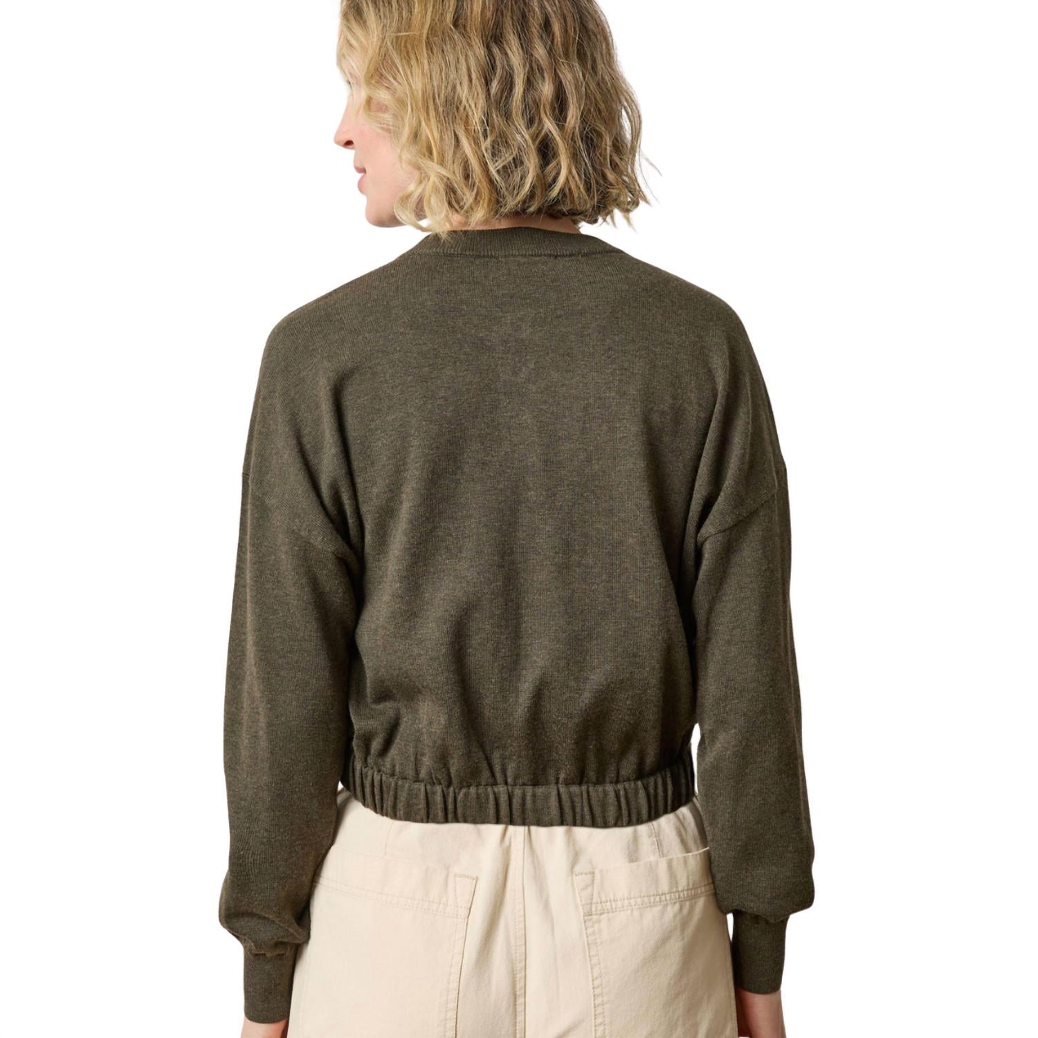 Lilla P - Elastic Waist Henley Sweater