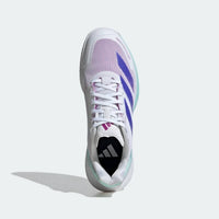 adidas Women's Defiant Speed 2 Tennis Sneakers in cloud white cobalt blue semi flash aqua - women's shoe - detail view