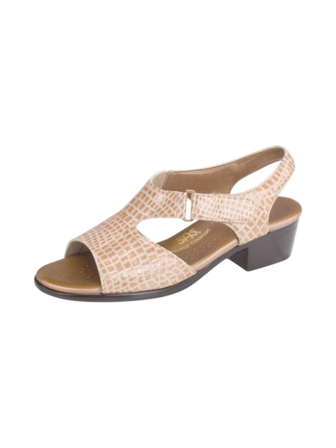 SAS Women's Suntimer Sandals in beige croc - women's sandal - detail view