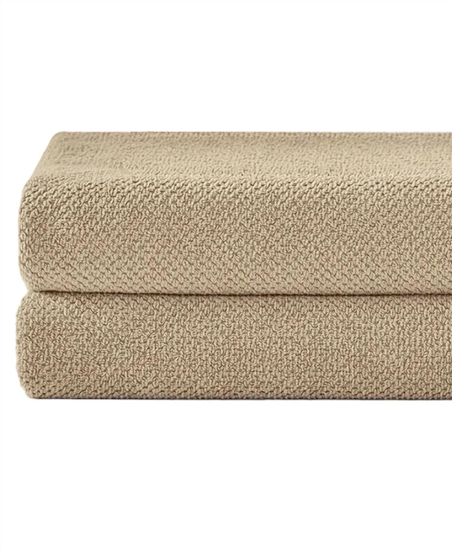 Under the Canopy Textured Organic 2 Piece Bath Sheet Set in light taupe - item - detail view