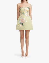 Leo Lin - Roselle Embroidered Bustier Mini Dress
