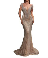Terani Couture - Elegant Glamorous Evening Sheer Sleeveless Formal Tulle Dress