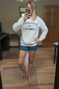 Top Notch Embroidery - United States Of America Embroidered Crew Tee