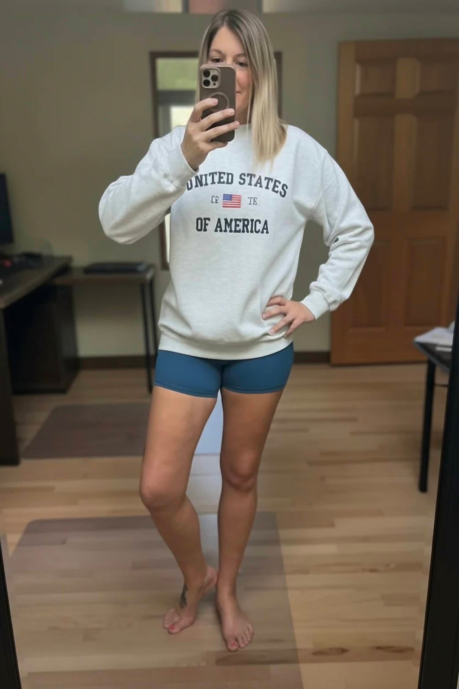 Top Notch Embroidery - United States Of America Embroidered Crew Tee