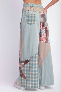 Easel - Patchwork Mix N Match Washed Pants