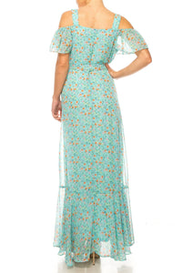 Maison Tara - Floral Off The Shoulder Strap Dress