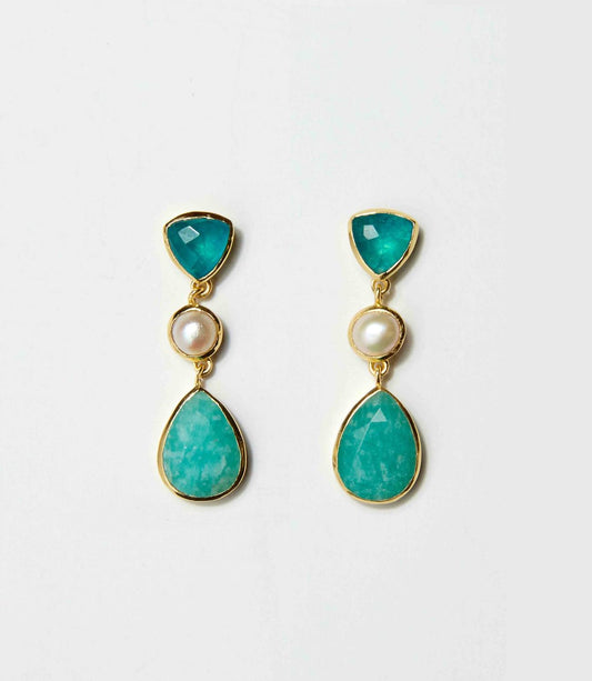 Schmuckoo - Gemstone And Pearl Earrings