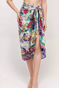 Johnny Was FLORAL TIE SARONG in aldrich - women's swimwear - detail view