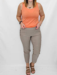Slimsation By Multiples - Pull On Twill Ankle Pants