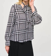 Joseph Ribkoff - Georgia Georgette Plaid Puff Sleeve Top