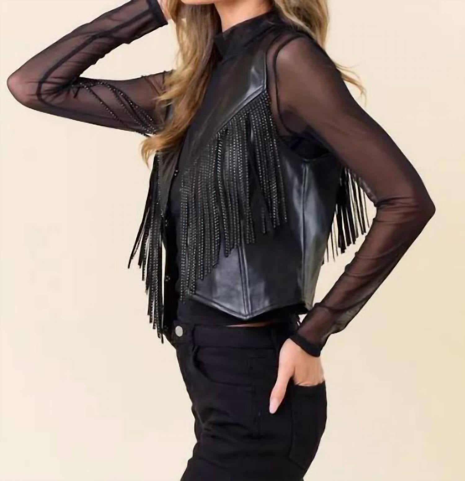 Saints & Hearts - Midnight Glimmer Fringe Vest