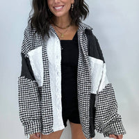 Pol - Houndstooth Sweater Shacket