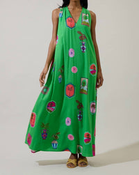 Sugarlips - Tropical Postcard Halter Neck Maxi Dress