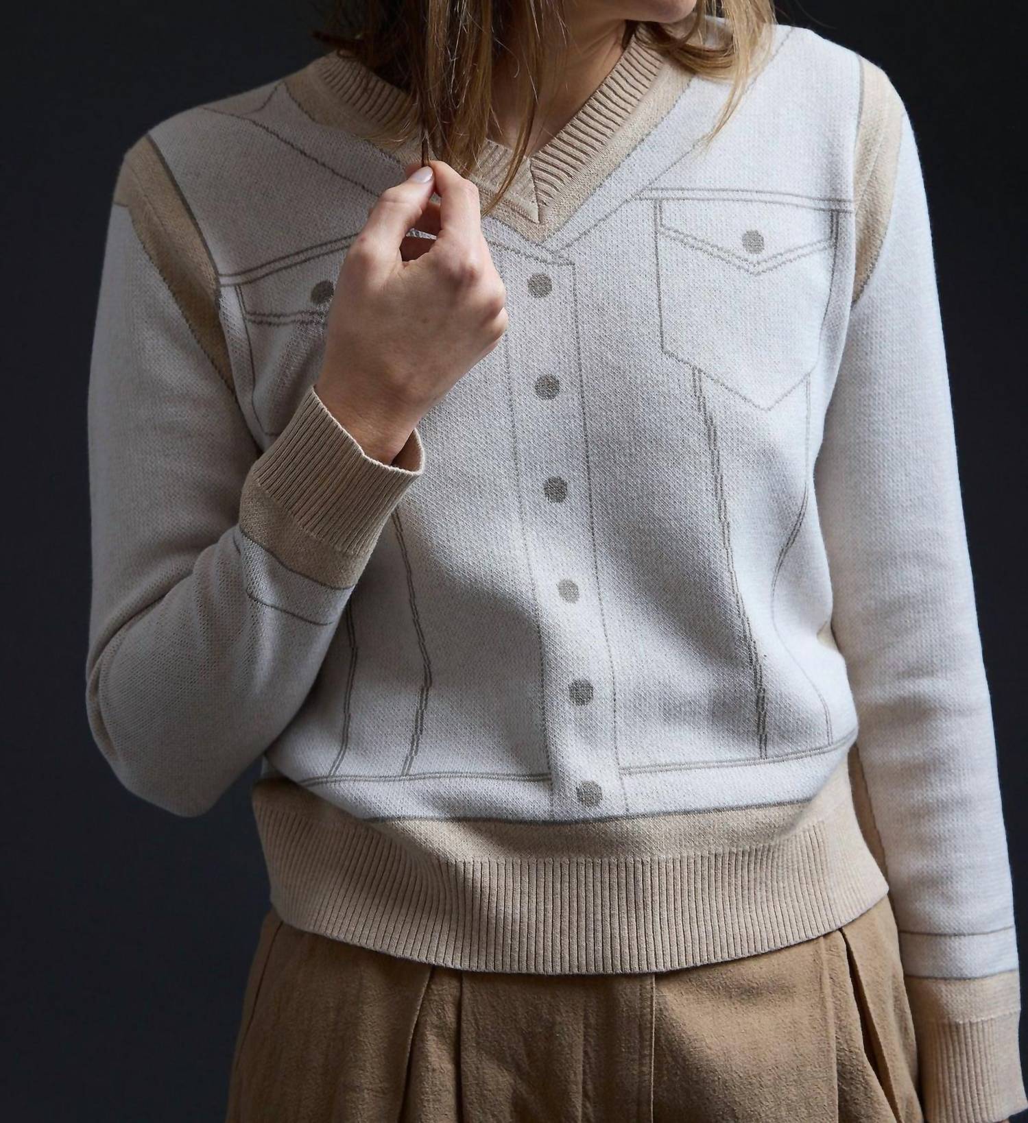Purple Maroon - Trompe L'oeil Pullover