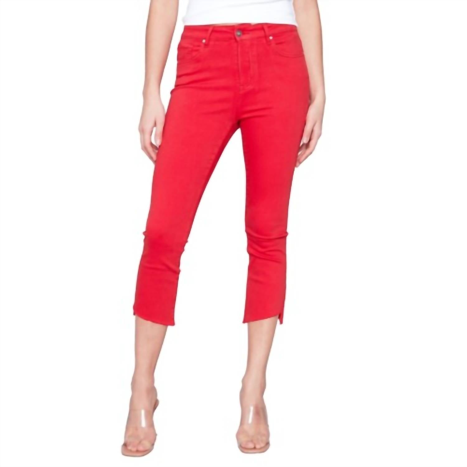 Charlie B - Women's Assymetrical Twill Crop Bootcut Pant