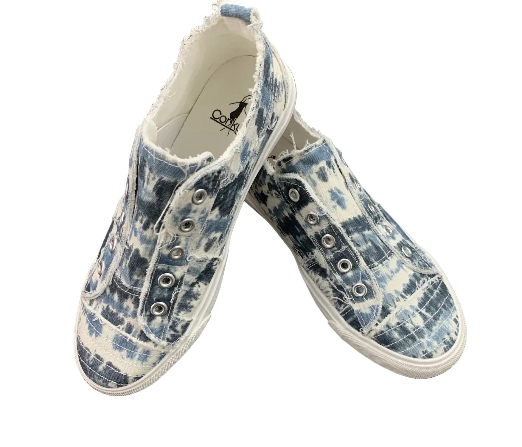 Corkys Footwear Women's Babalu Shoe in blue tie dye - women's sneaker