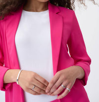 Joseph Ribkoff Danielle Dazzle Longline Blazer in pink - women's jacket - detail view