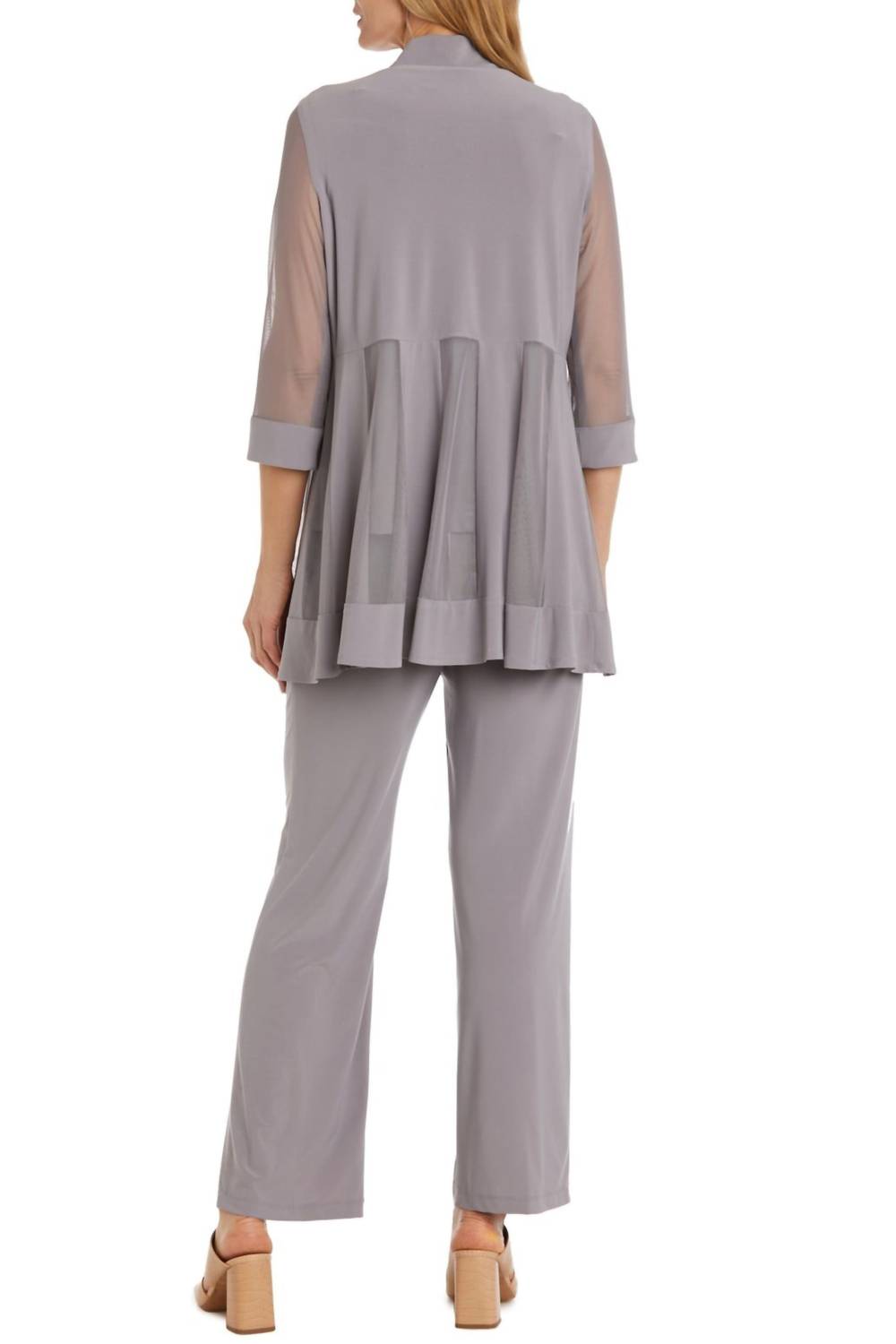 R&M Richards - Embellished Neck 2-piece Pants Suit