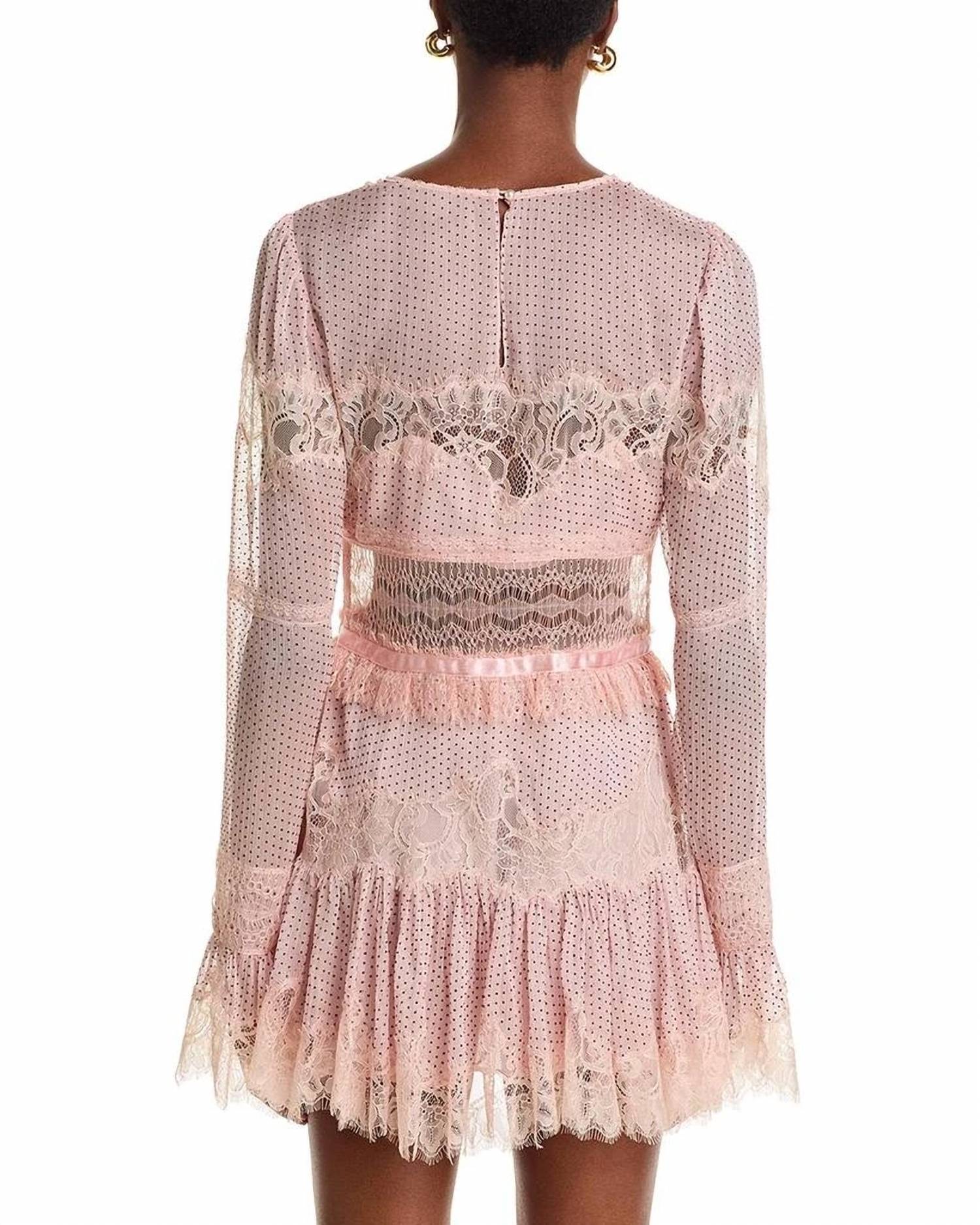 LoveShackFancy Sevilla Dress in pink nude - women's dress - alternate view
