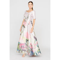 Kay Unger - Coco Pleated Crossover Collar Gown
