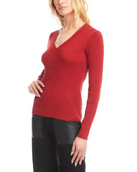 Karen Kane - Ruelle Ribbed Long Sleeve Crewneck Top