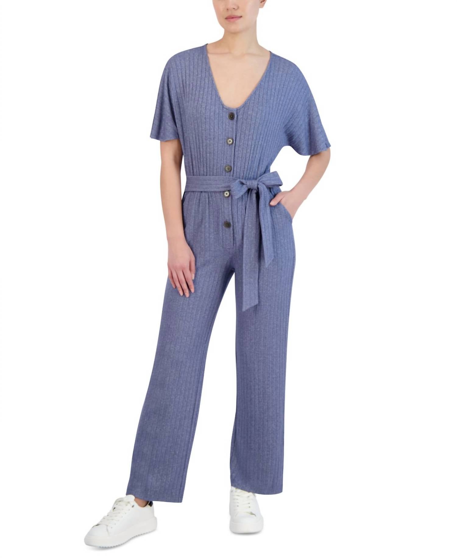 Bcbgeneration - Ribbed Tie-Waist Jumpsuit