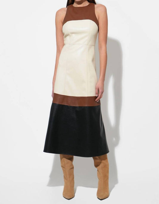 Adelyn Rae - Caspia Vegan Color Block Midi Dress