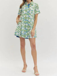Entro - Creamy Spring Floral Short Sleeve Dress