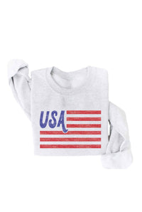 Oat Collective - Women's Usa Flag Graphic Sweatshirt