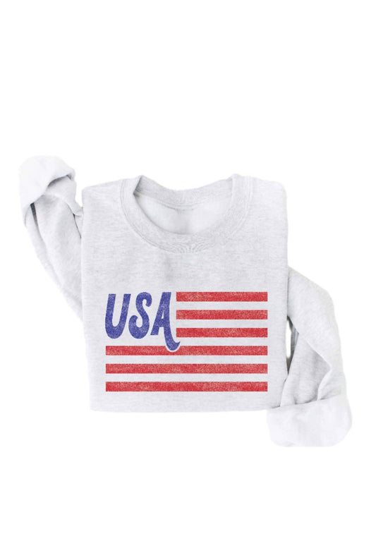 Oat Collective - Women's Usa Flag Graphic Sweatshirt
