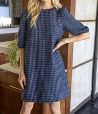 Voy - Contrast Bow Back Detailed Shift Dress