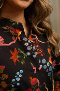 Anna Cate Lesley V-neck Blouse in foliage - women's shirt - alternate view