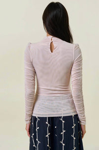 Doe And Rae - Semi Sheer Mock Neck Top