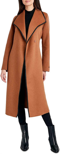 Women Black Juliette Double Face Wool Belted Coat