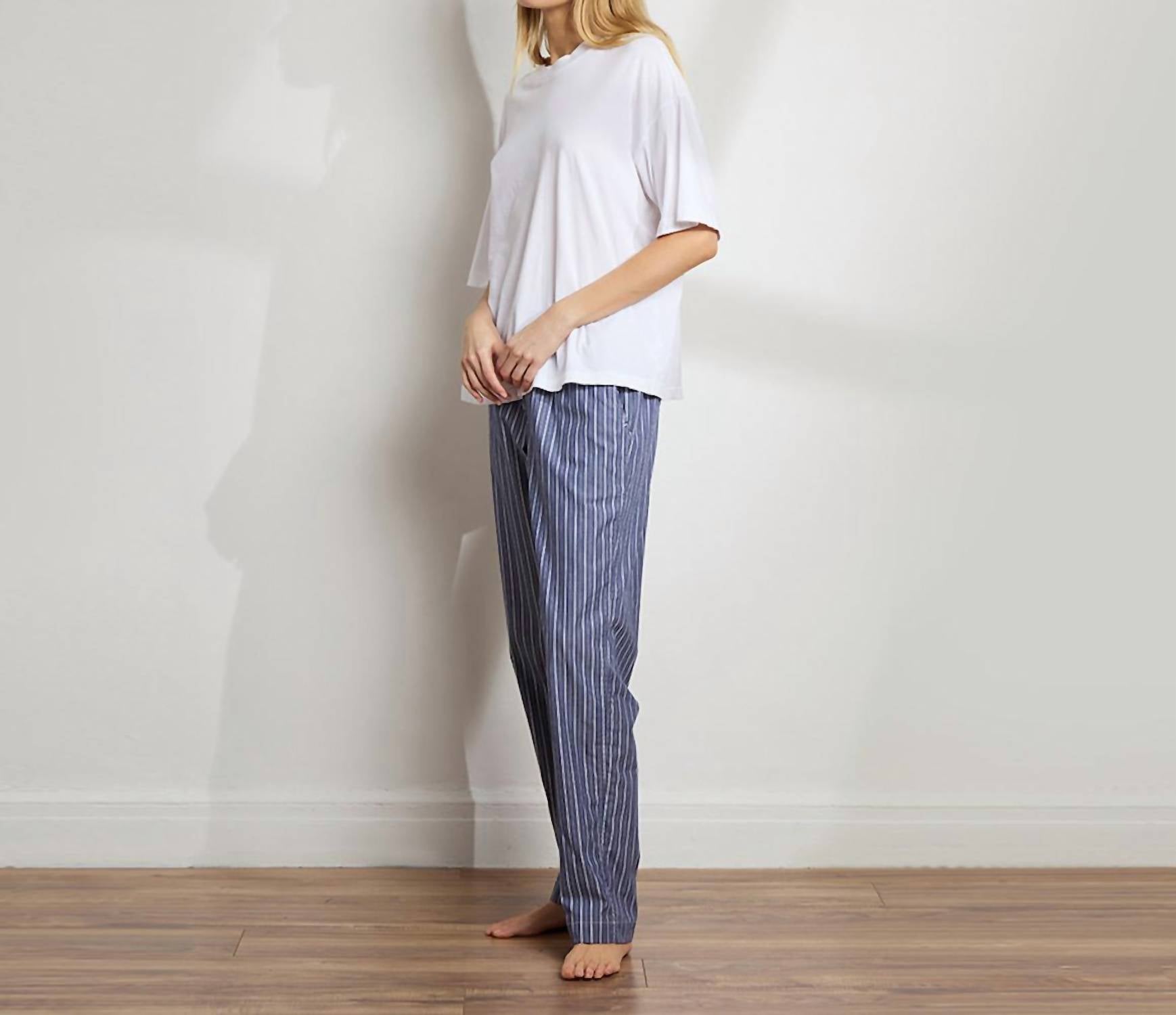 The Sleep Code - Unisex Striped Cotton Boyfriend Pant