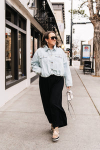 Astr - BUBBLE HEM DENIM JACKET