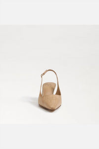 Sam Edelman Women's Bianka Slingback Pumps in tan raffia - women's heels - detail view