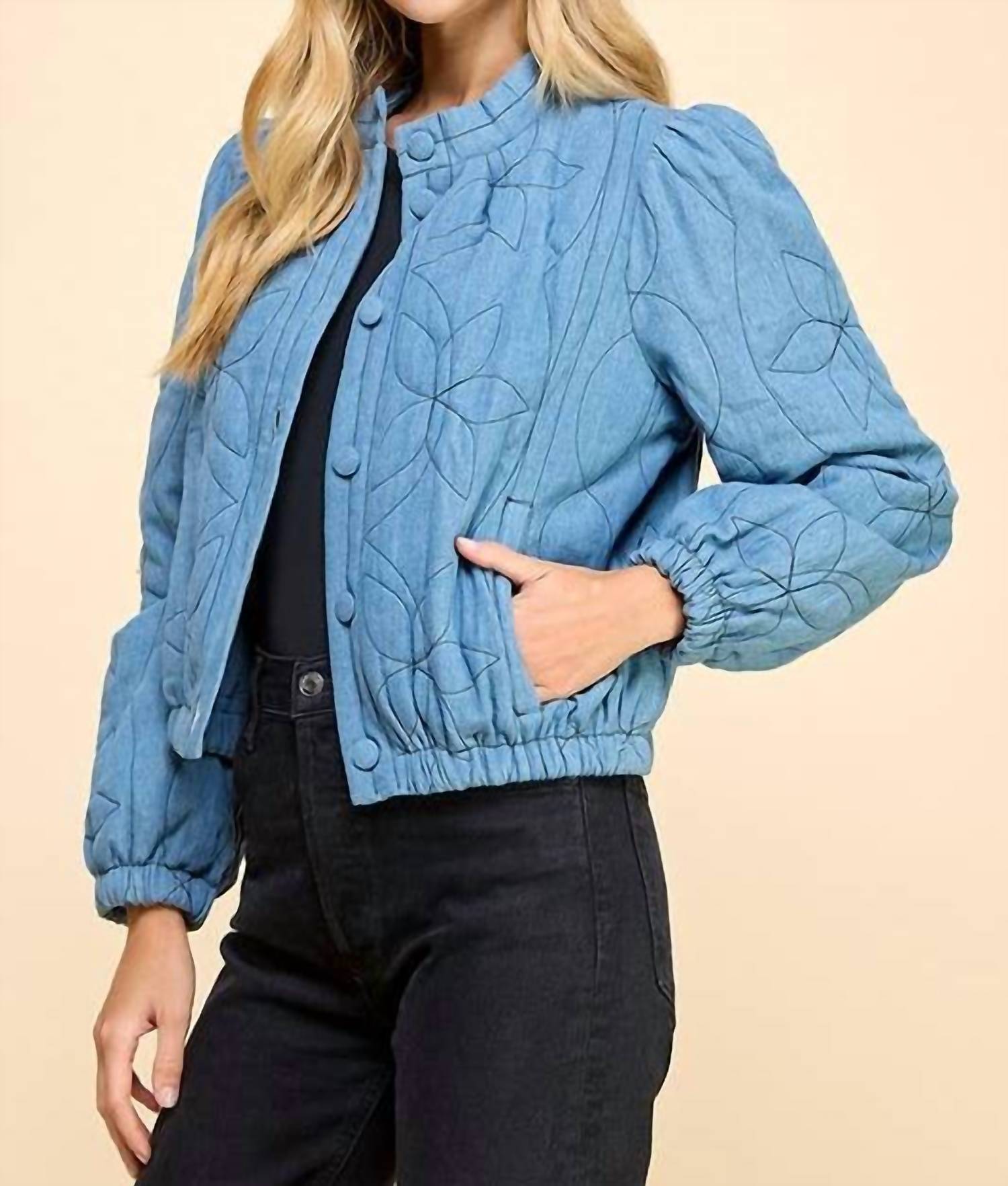 Tcec - Quilted Side Pockets Jacket