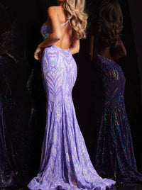 Jovani - One Shoulder Sequin Gown