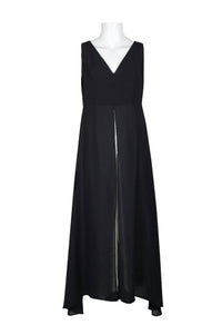 Adrianna Papell - Women's V-neck Sleeveless Jumpsuit With Skirt Overlay