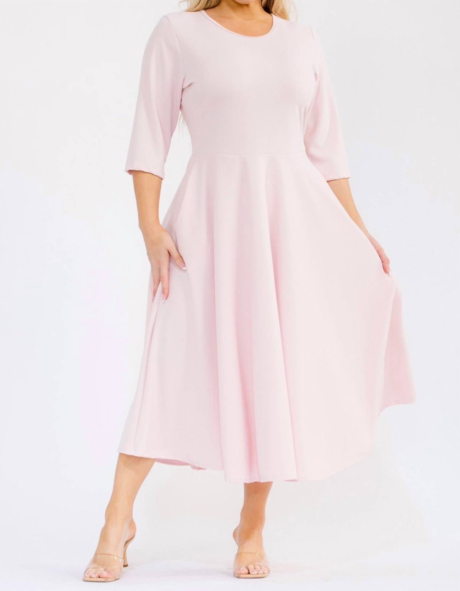 Karen Kane A-line Midi Dress in lt pink - women's dress - view 6