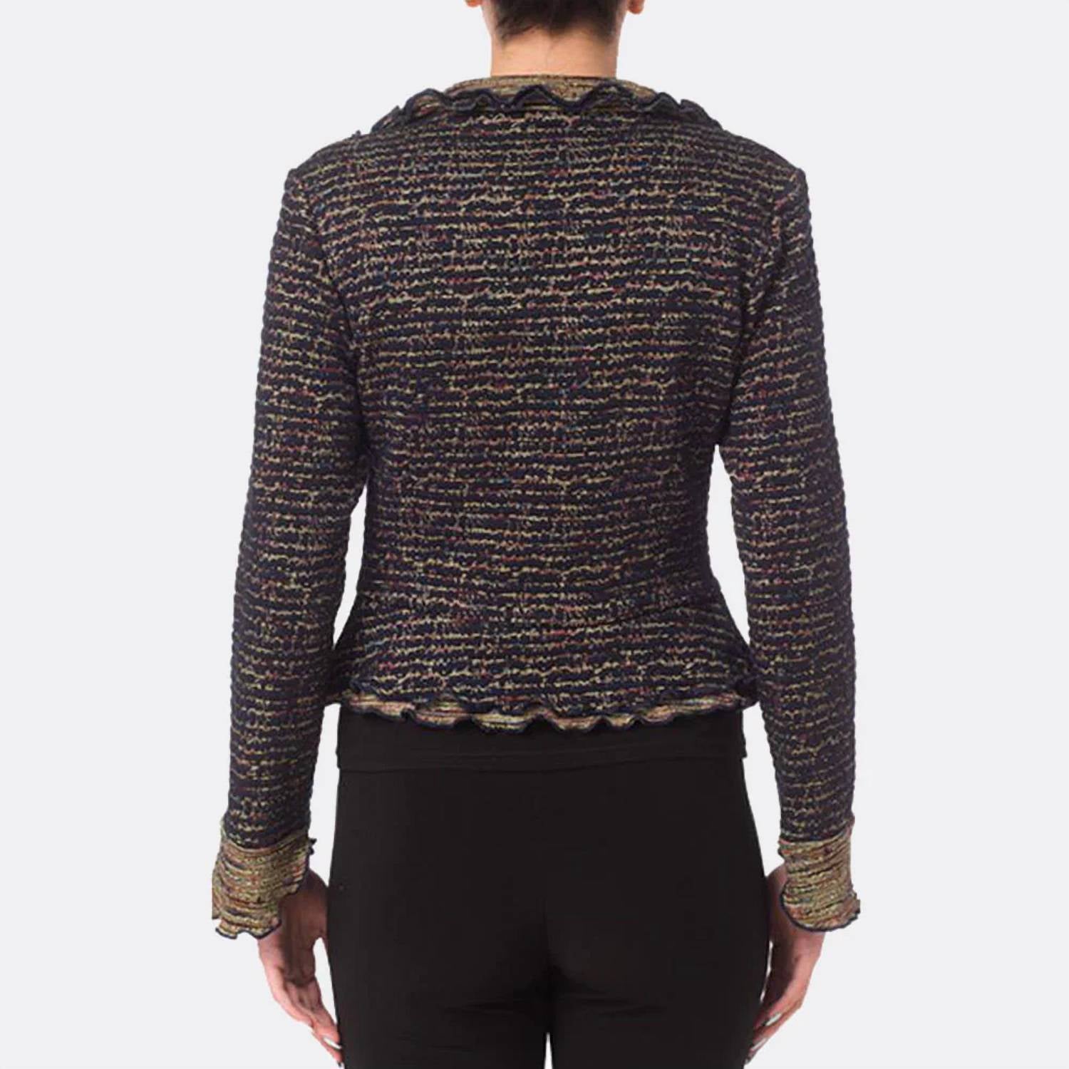 Joseph Ribkoff - Ruffle Lapel Snap Jacket