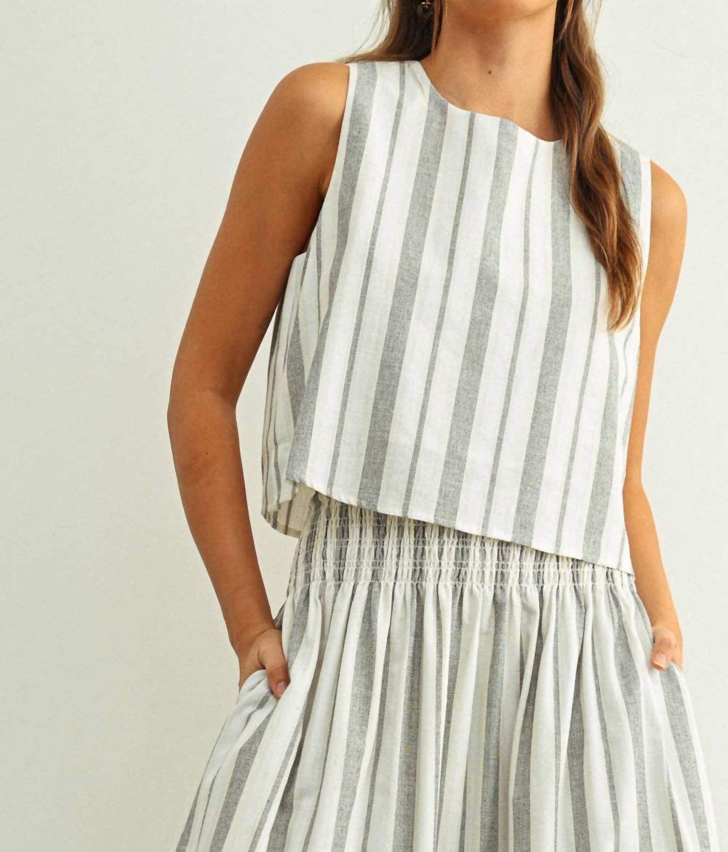 Miou Muse - Mabel Striped Sleeveless Top