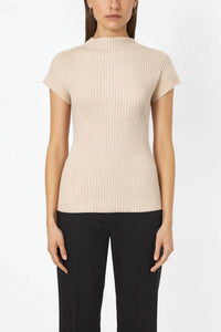 Iris Setlakwe Cheminee Rib Top in bone - women's shirt