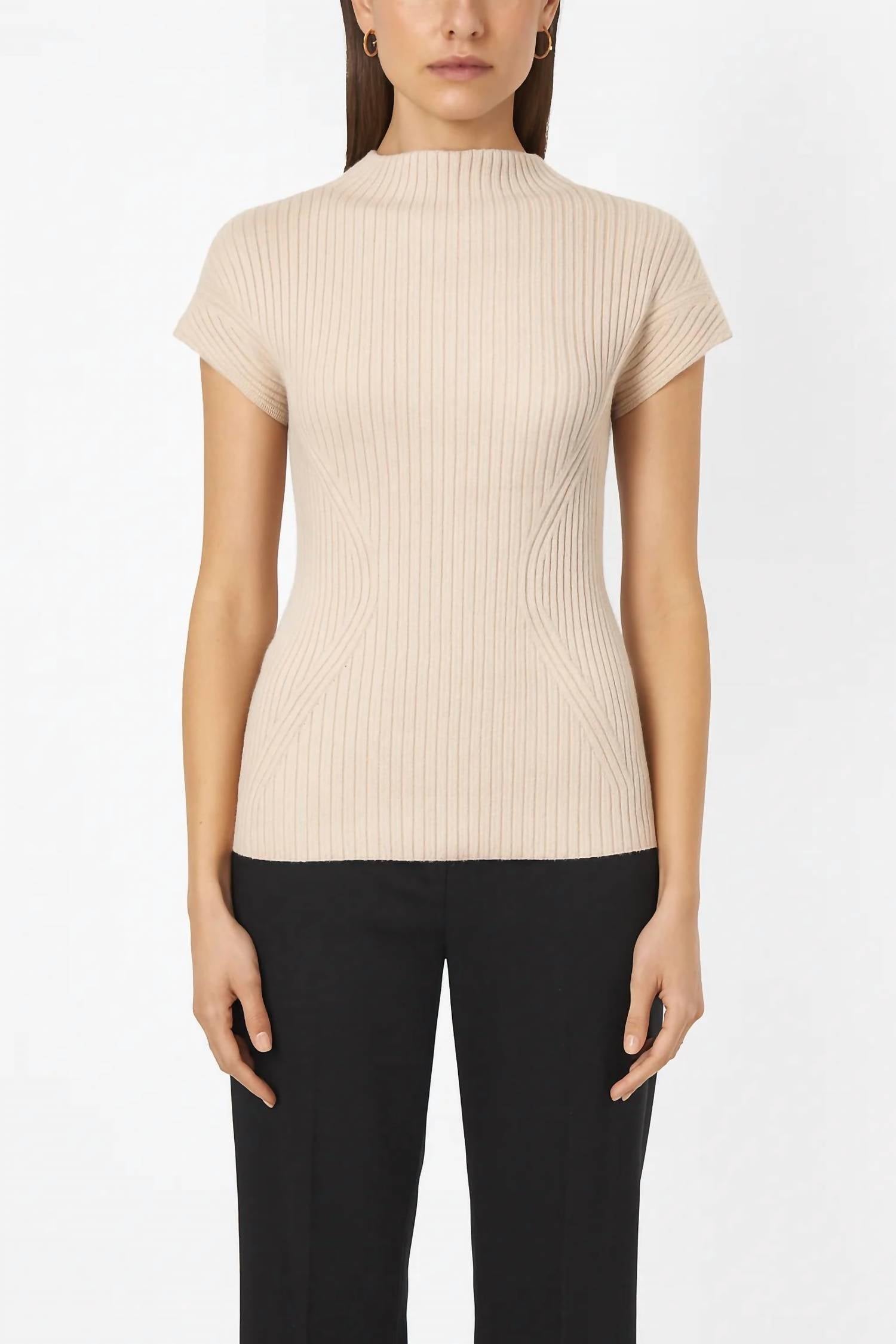 Iris Setlakwe Cheminee Rib Top in bone - women's shirt